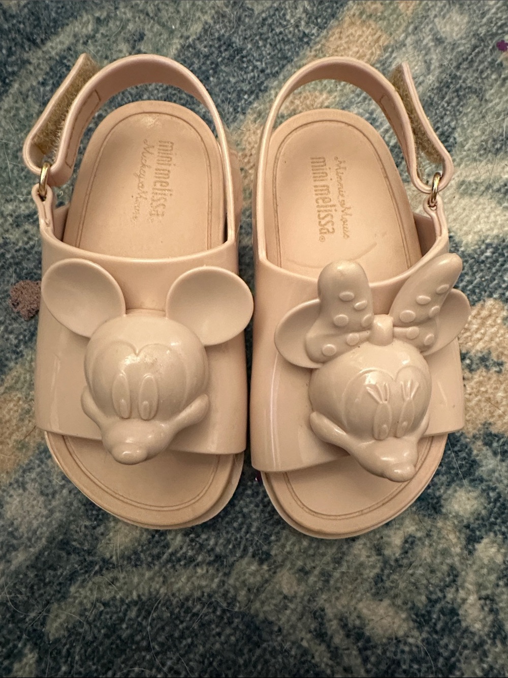 Mini Melissa Cream  lush color Mickey & Minnie Jelly Sandals